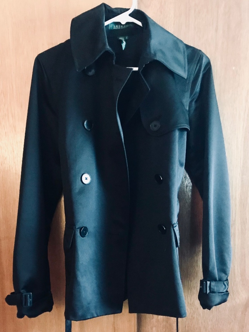 Ralph Lauren Black Trench Jacket Small NWOT